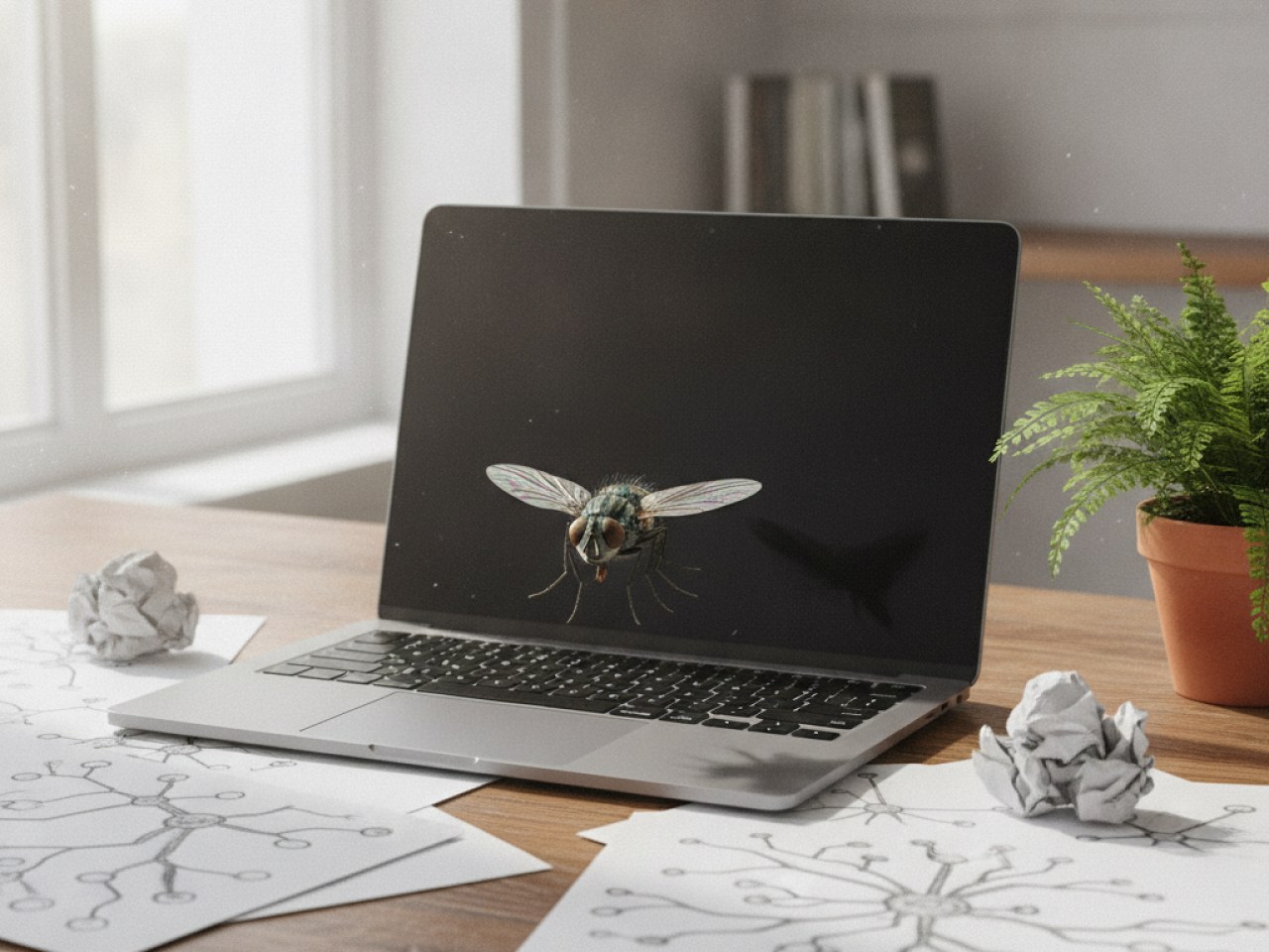 Виртуальная муха DesktopFly на рабочем столе