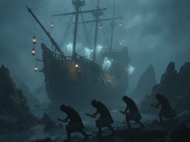 Картинка из игры Last Pirates: Die Together с пиратами и призраками