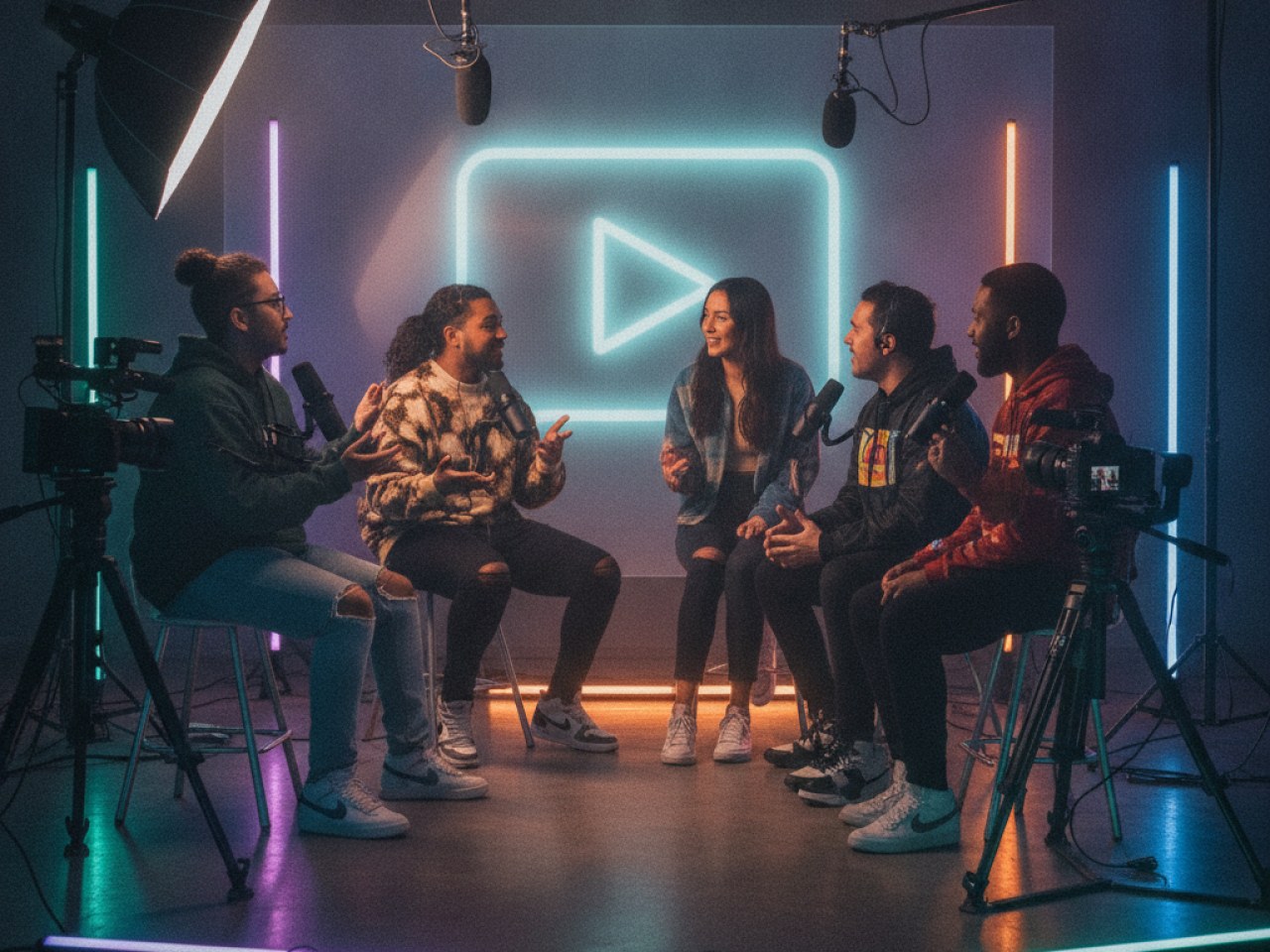 Логотип YouTube на фоне контента и монетизации