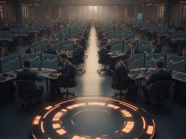 График роста биткоина на фоне финансовых новостей