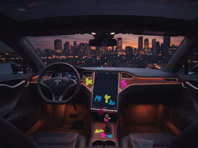 Автомобили Tesla на парковке в Китае