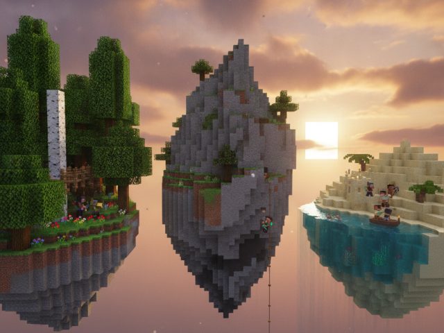 Сид для Minecraft с тремя островами и уникальными ресурсами