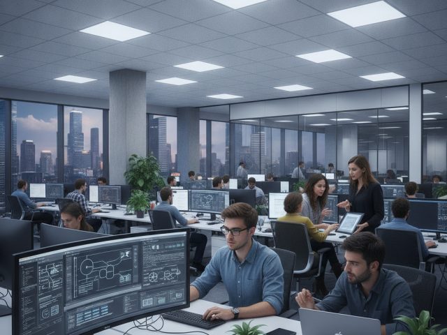 Программист работает с системой 1С для автоматизации бизнес-процессов