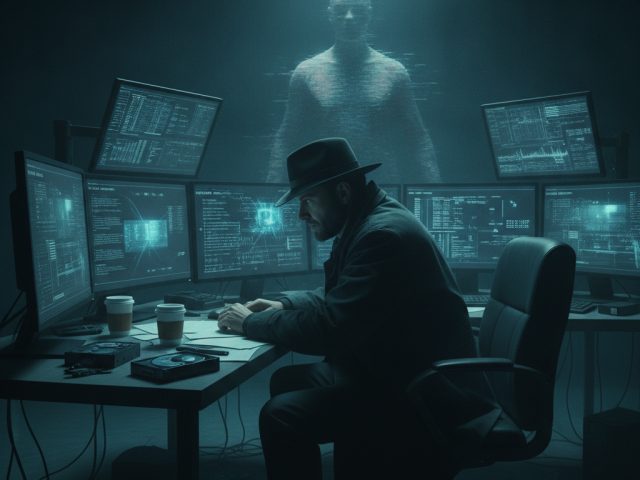 Обложка игры Ghost in the SQL Data с элементами программирования