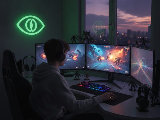 Логотип NVIDIA на фоне Windows 10