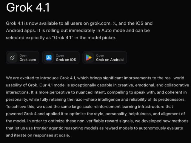 xAI представила бесплатную модель Grok 4.1
