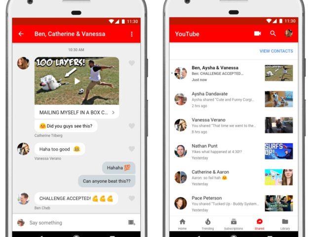 YouTube возобновляет тестирование функции обмена видео и сообщениями