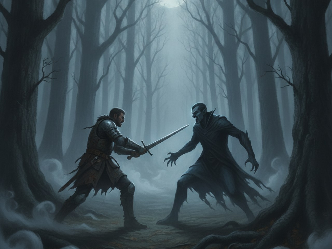 Скриншот из игры The Blood of Dawnwalker с вампиром и открытым миром