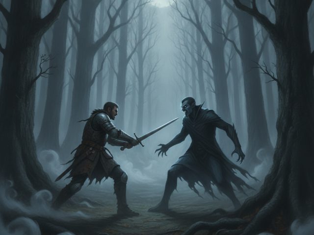 Скриншот из игры The Blood of Dawnwalker с вампиром и открытым миром
