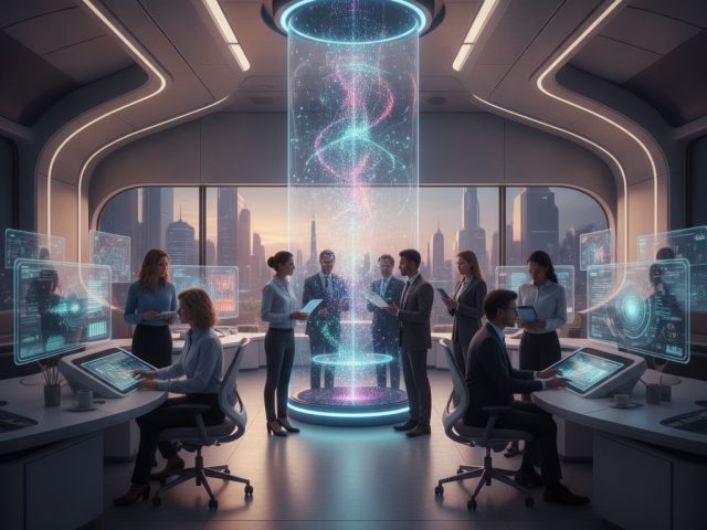 Логотип Яндекса на фоне технологий искусственного интеллекта