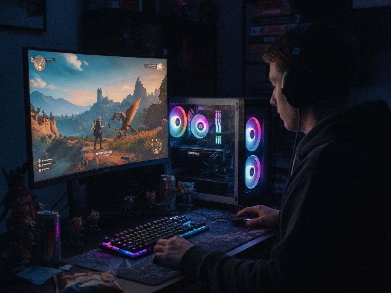 RTX 2060 с активированным DLSS Frame Generation в игре Ведьмак 3