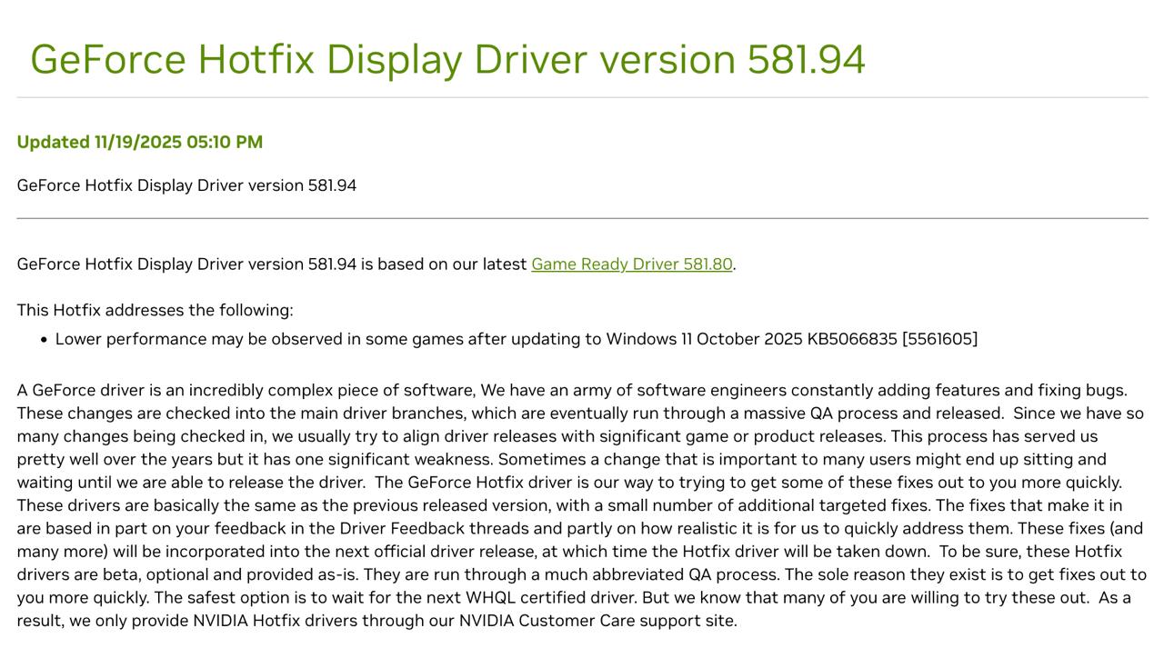 Проблемы с производительностью Windows 11: срочное обновление от Nvidia