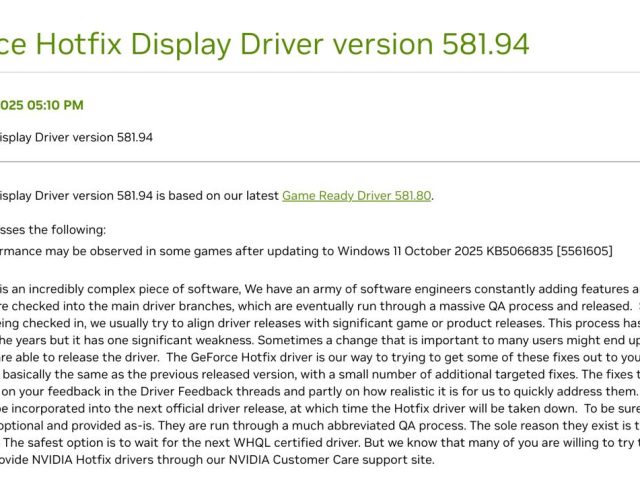 Проблемы с производительностью Windows 11: срочное обновление от Nvidia