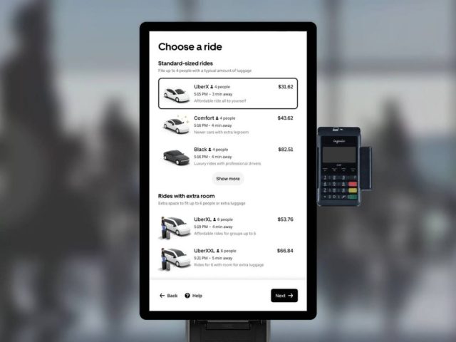 Uber запускает терминалы для заказа такси в аэропортах США