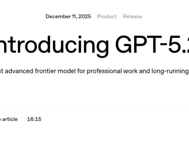 OpenAI анонсировала выпуск GPT-5.2