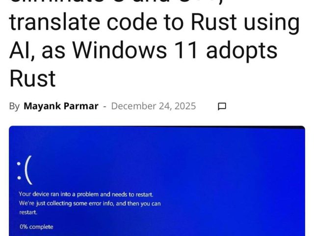 Microsoft обновляет Windows: переход на Rust