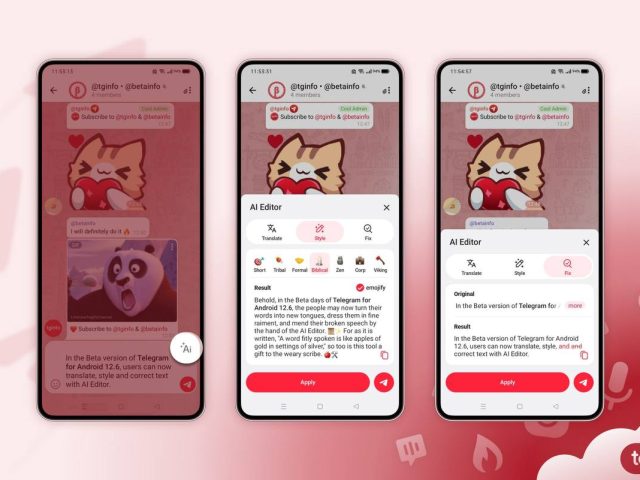 Telegram запускает ИИ-редактор сообщений в бета-версии для Android