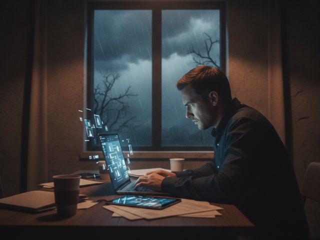 Павел Дуров на фоне логотипа Telegram