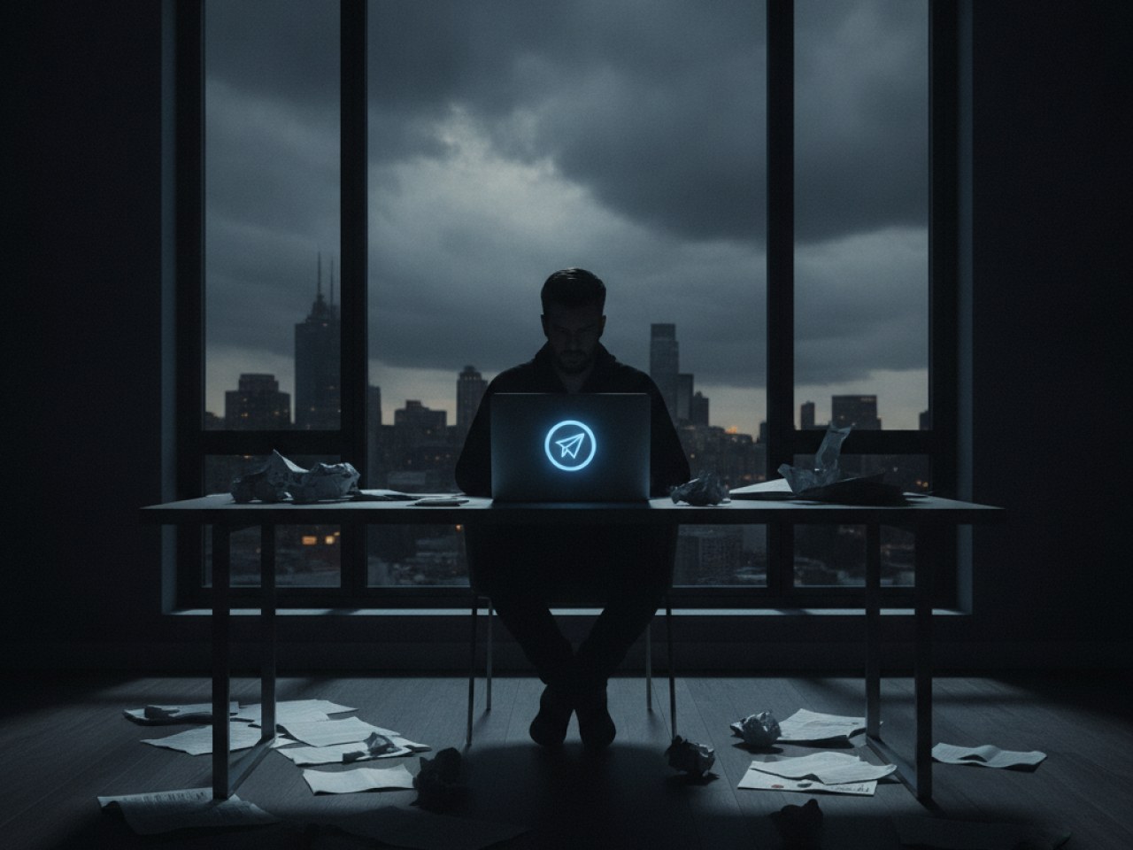 Павел Дуров и логотип Telegram на фоне новостей