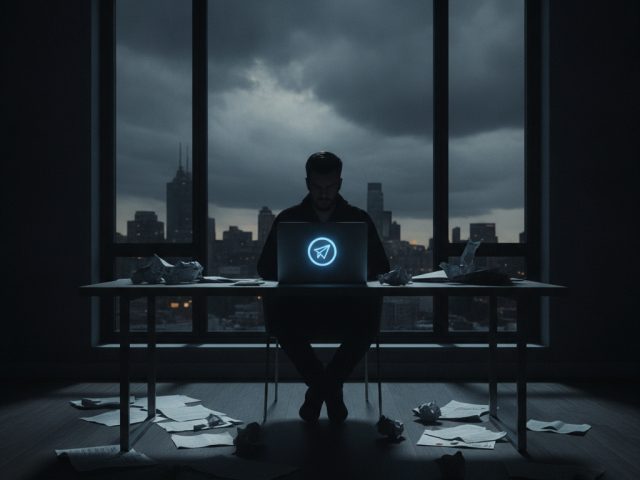 Павел Дуров и логотип Telegram на фоне новостей