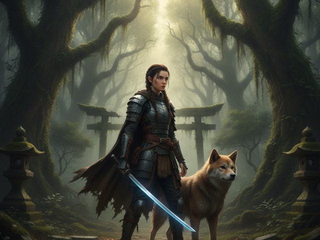 Картинка из игры Beast of Reincarnation с Эммой и её псом Ку