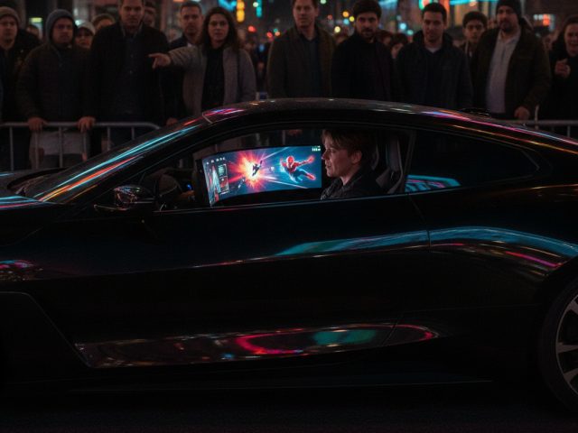 Реклама нового «Человека-паука» на экранах BMW