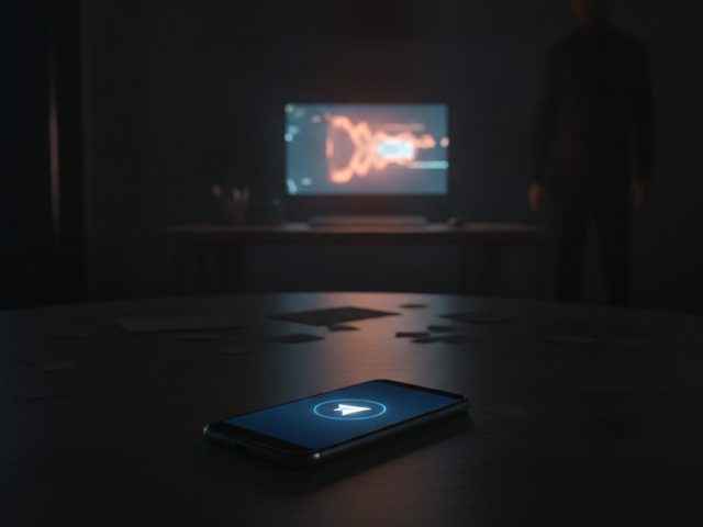 Логотип Telegram на фоне App Store