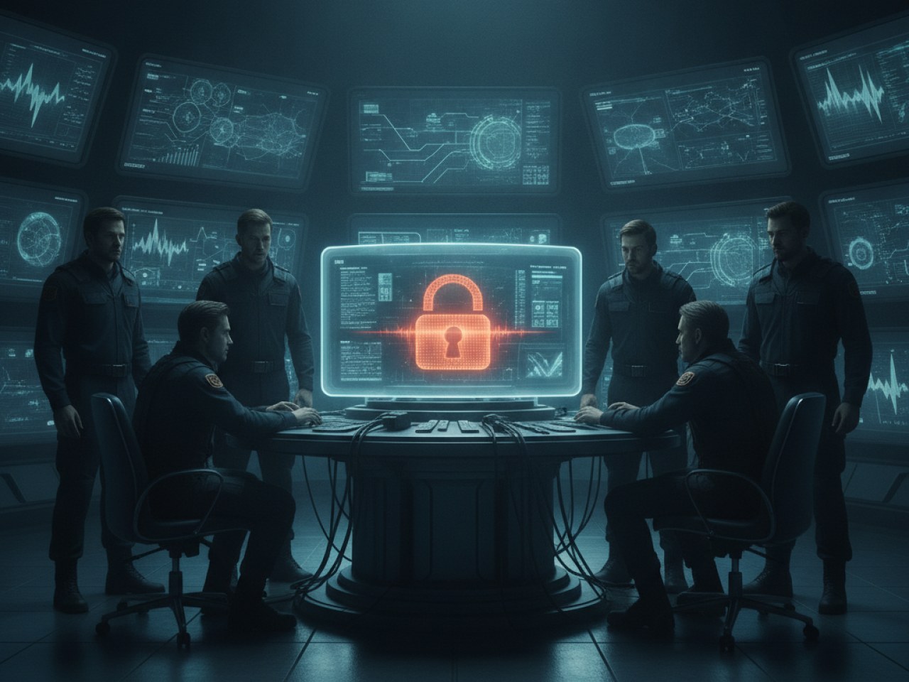 Логотип OpenAI на фоне кибербезопасности