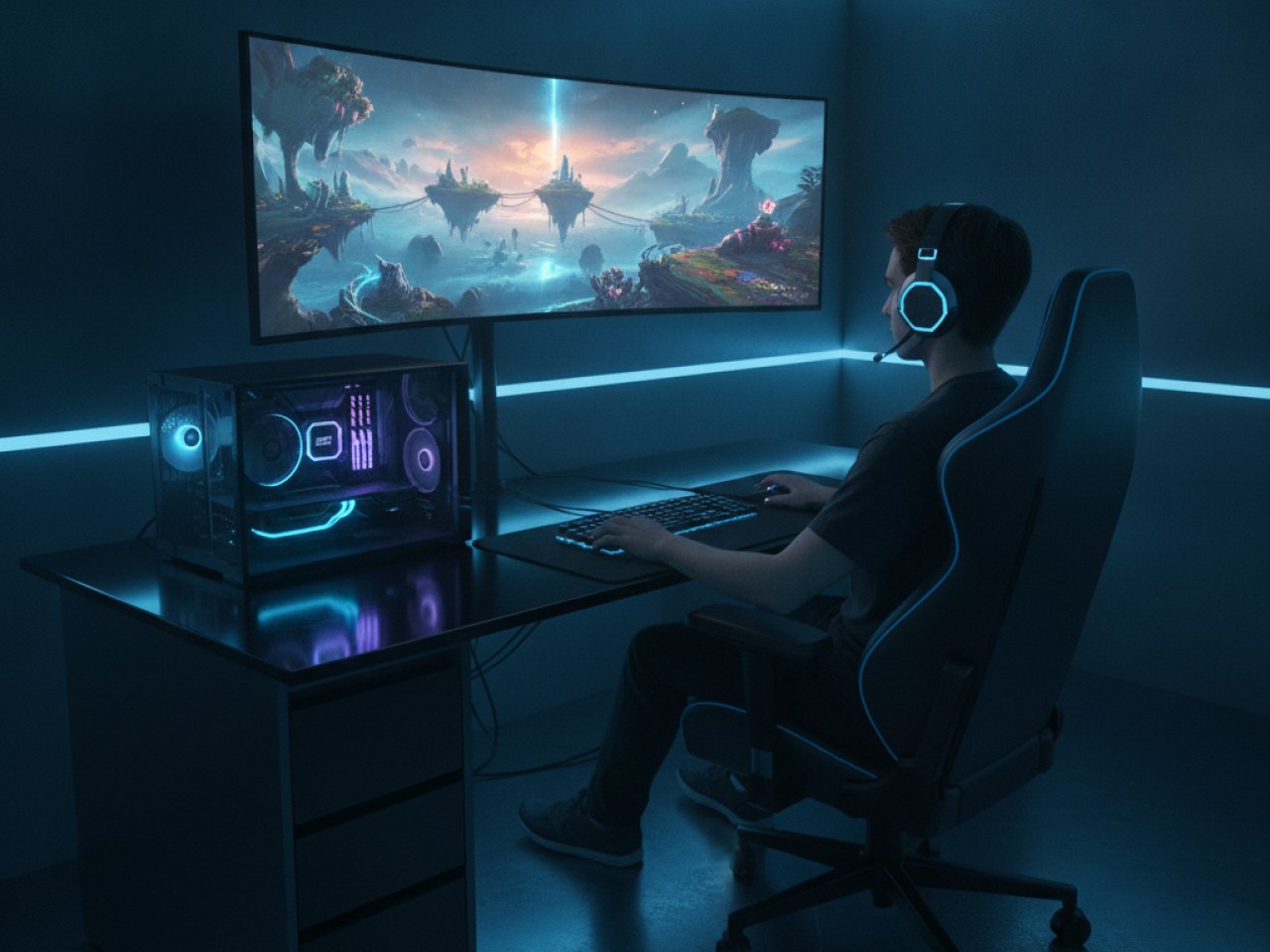Логотип NVIDIA и изображение видеокарт RTX 50