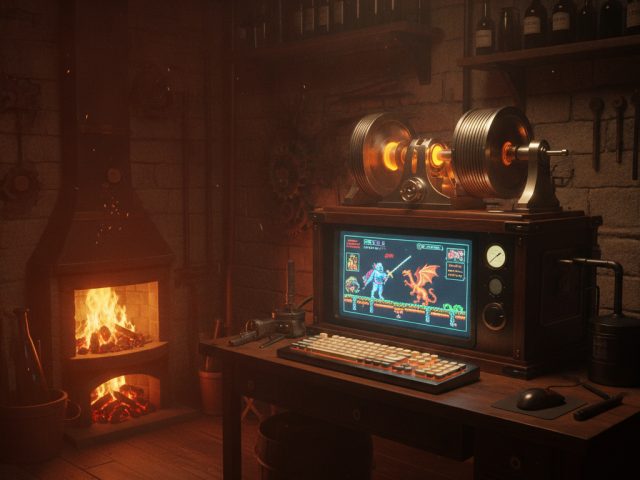 Компьютер на Стирлинг-двигателе с OLED-дисплеем