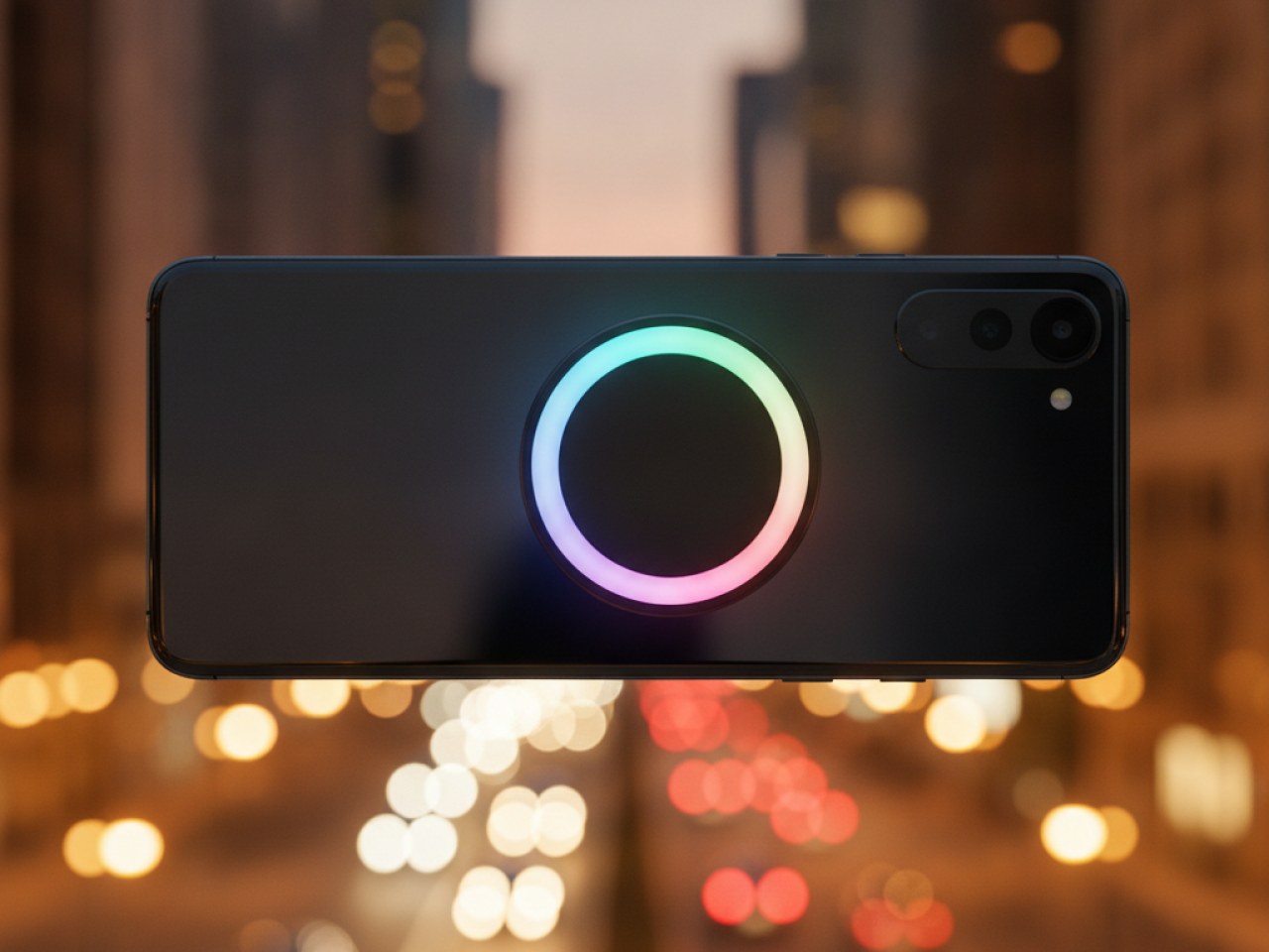 Магнитная колонка от Xiaomi для смартфонов на фоне техники